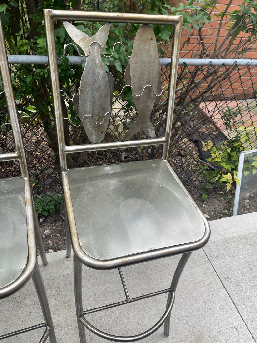 Steel Bar Stools with Fish Motif - Set of 4 - photo 5