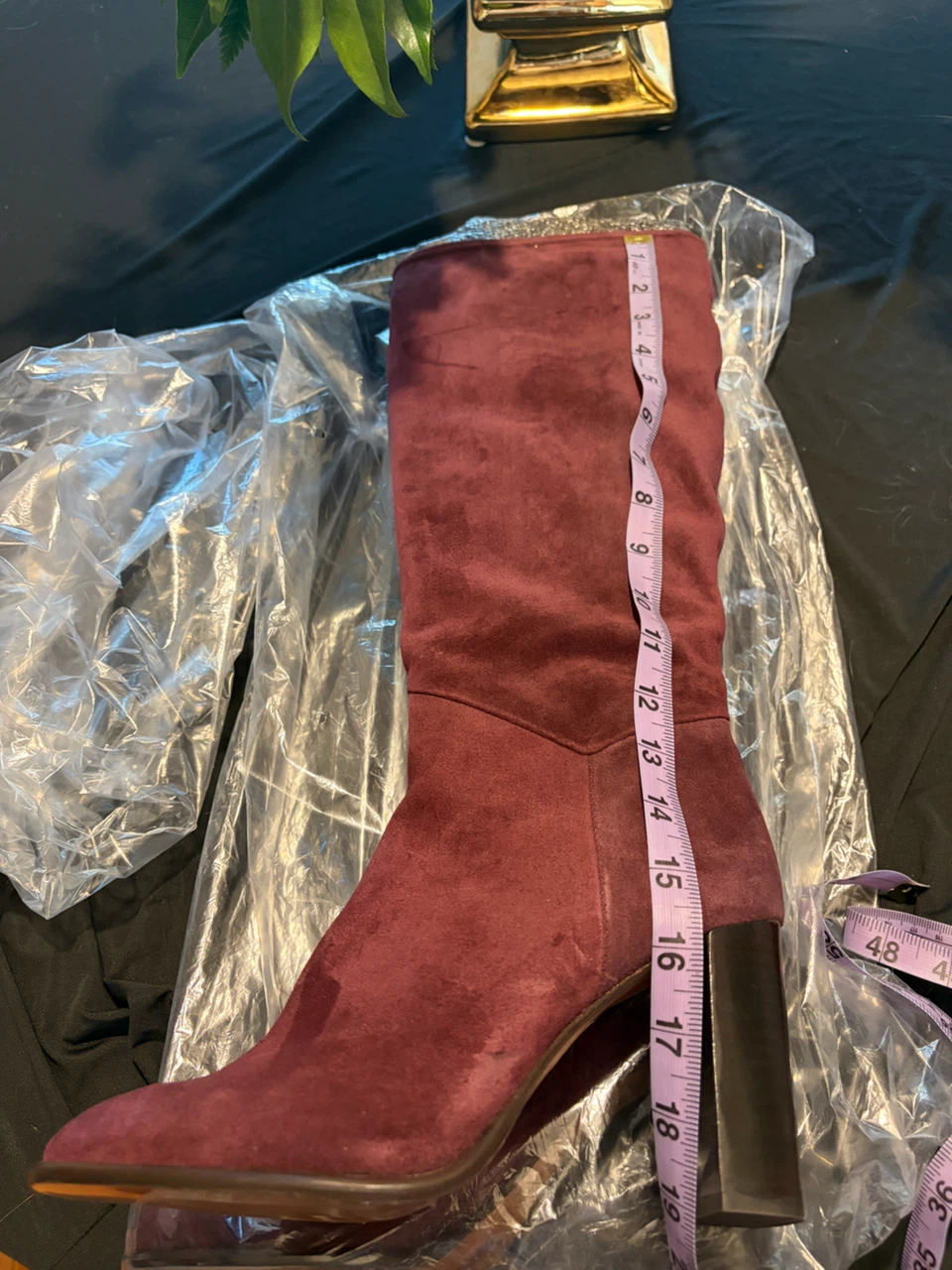 Ba&sh Burgundy Suede Knee-High Boots - photo 4