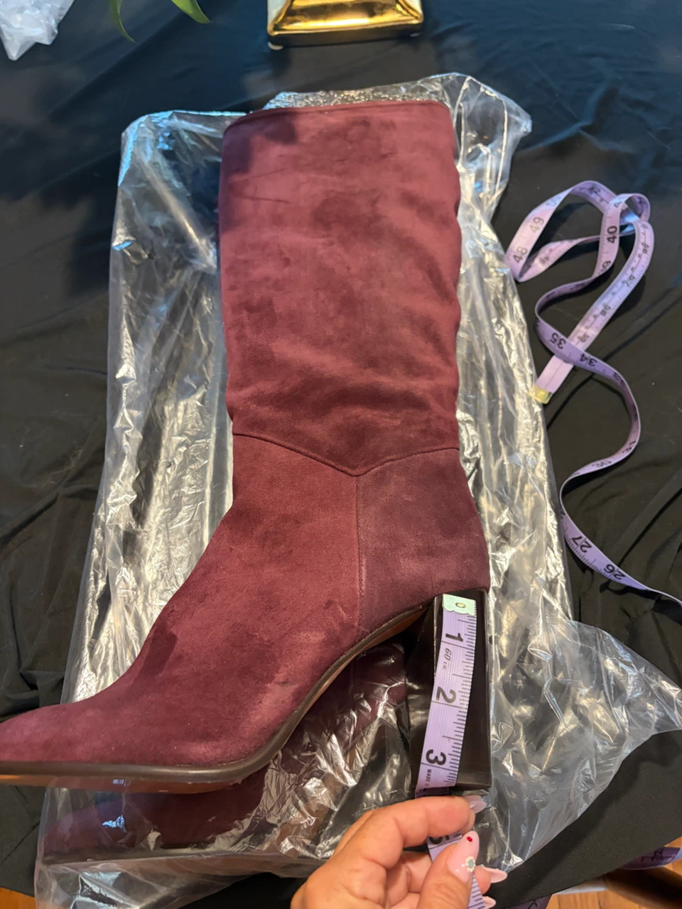 Ba&sh Burgundy Suede Knee-High Boots - photo 5