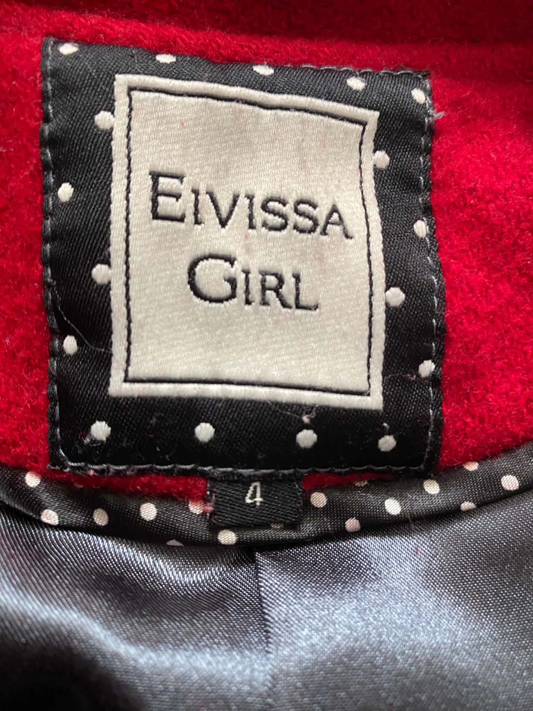 USED Eivissa Girl red wool coat size 4 - photo 3