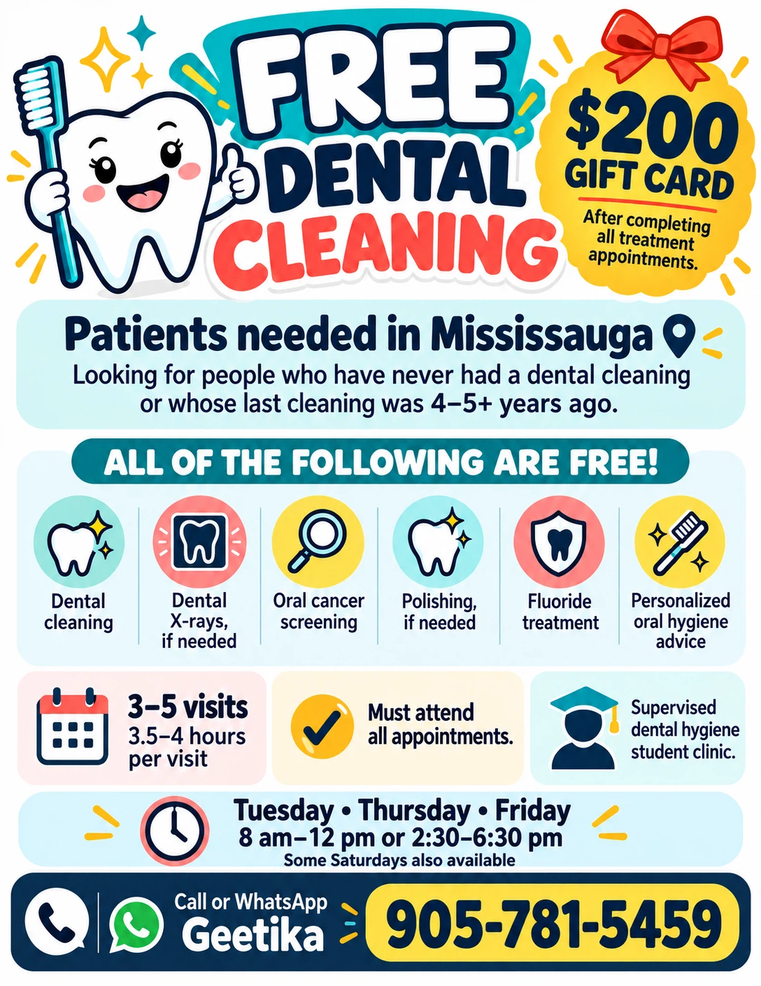 Free dental cleaning and $200 gift card
