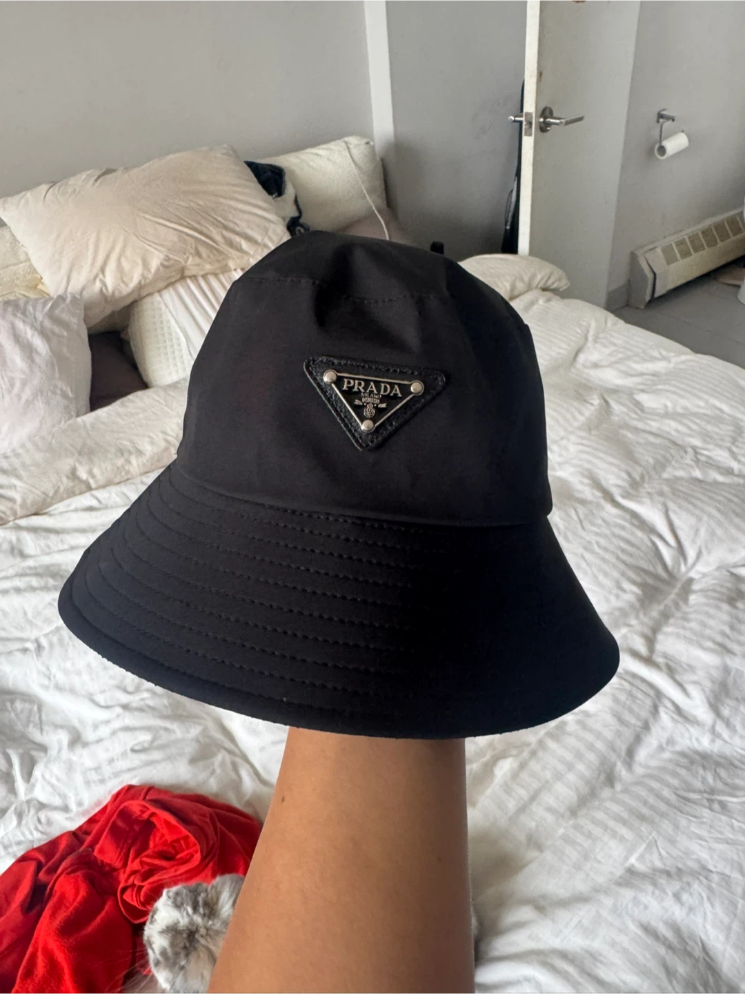 Prada Black Nylon Bucket Hat