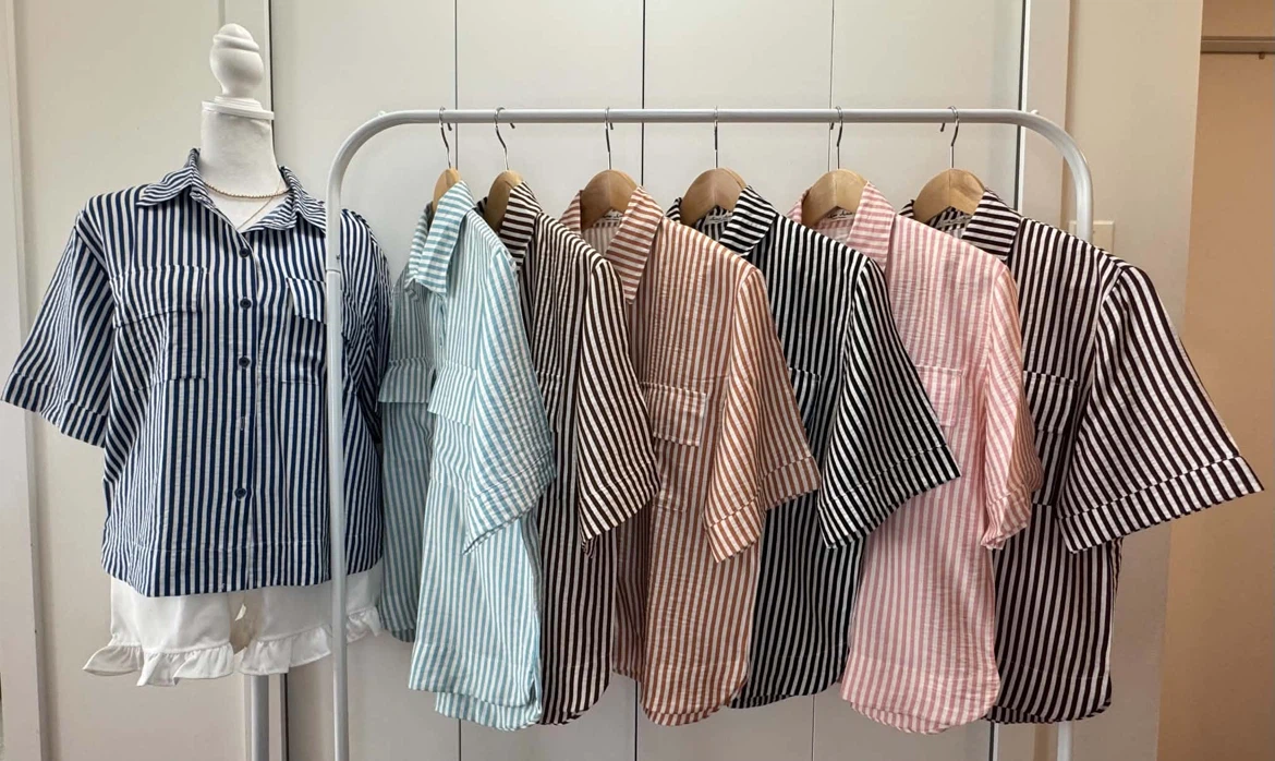 June June Striped Short Sleeve Shirts