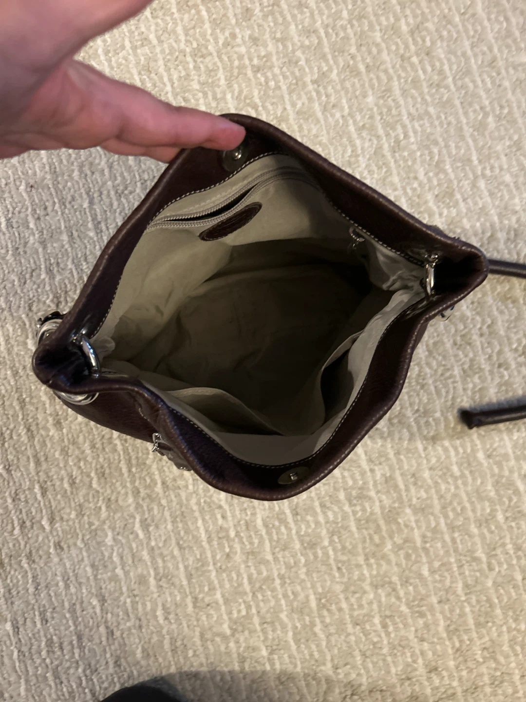 Roots Dark Brown Leather Shoulder Bag - photo 3
