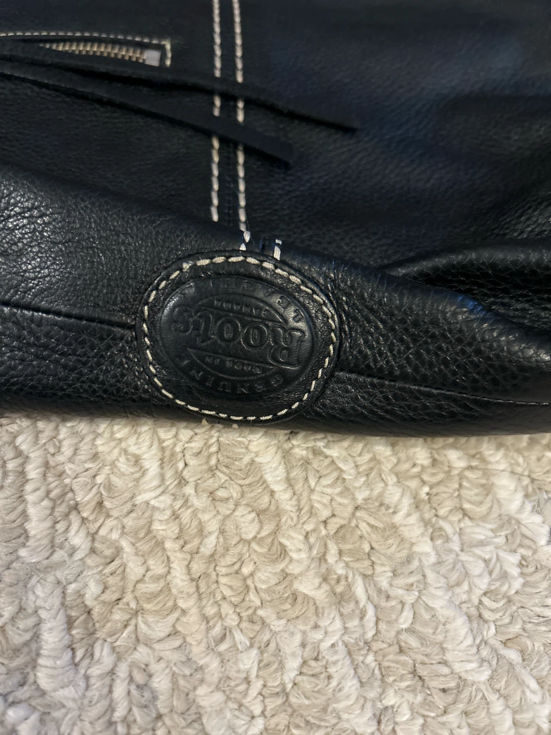 Roots black leather shoulder handbag - photo 3