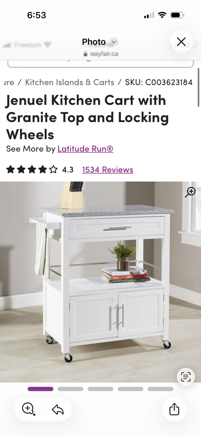 Latitude Run Jenuel Kitchen Cart