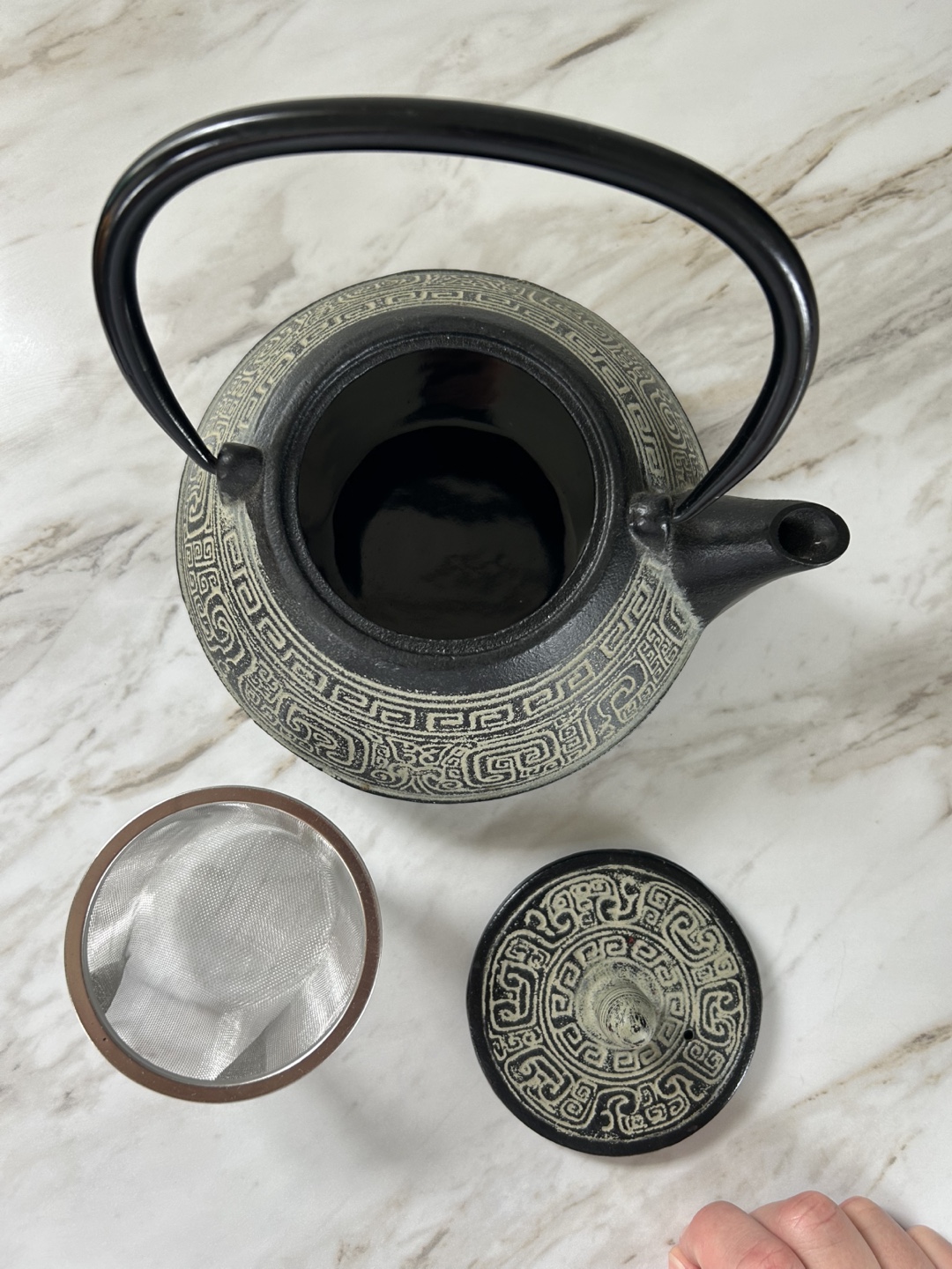 Cast iron teapot with strainer - photo 4
