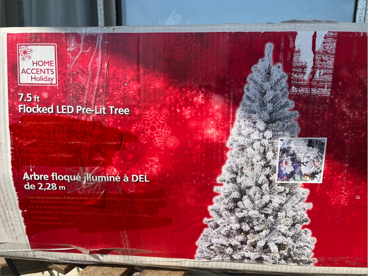 Flocked LED Pre- Lit Tree - 7ft - photo 3