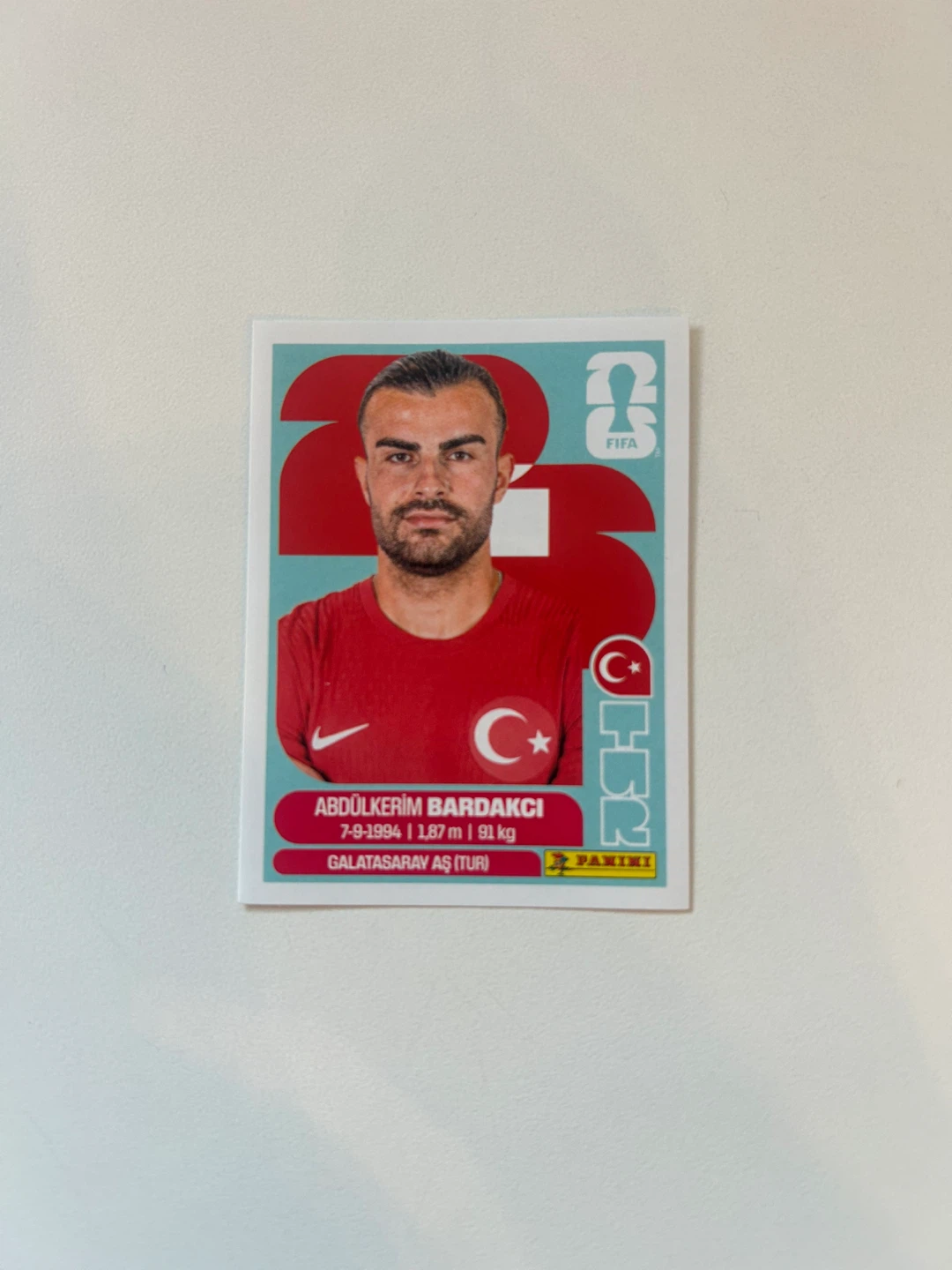 Abdülkerim Bardakcı Panini FIFA World Cup 2026 Sticker