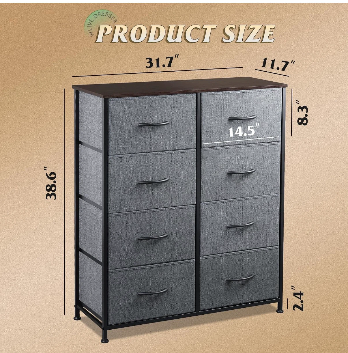 8-Drawer Fabric Dresser - photo 3