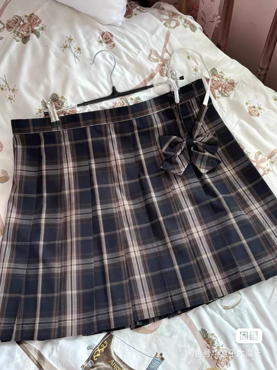 Plaid Pleated Mini Skirt with Bow