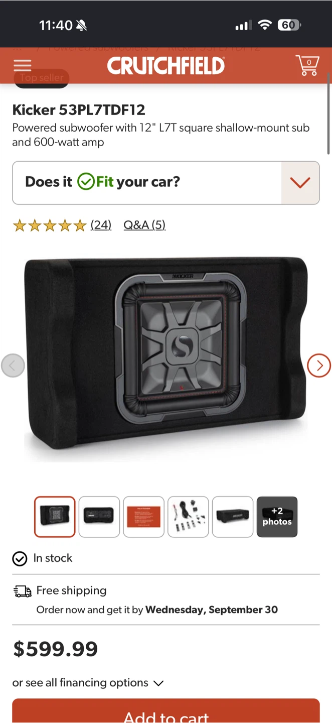 Kicker 53PL7TDF12 Powered Subwoofer