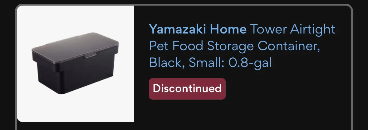 Yamazaki Home Tower Airtight Pet Food Container, Small