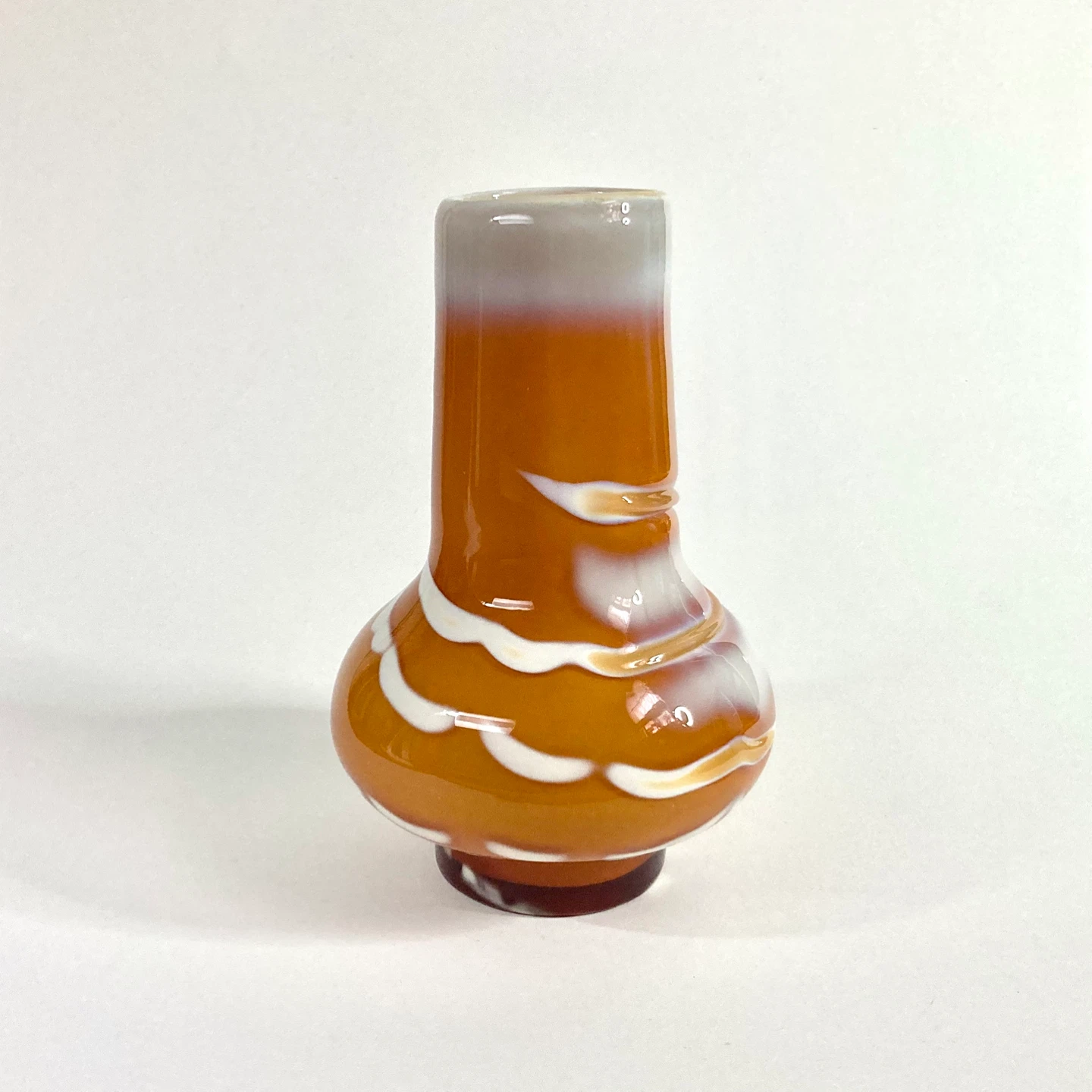Mid-Century Modern Hand-Blown Art Glass Vase