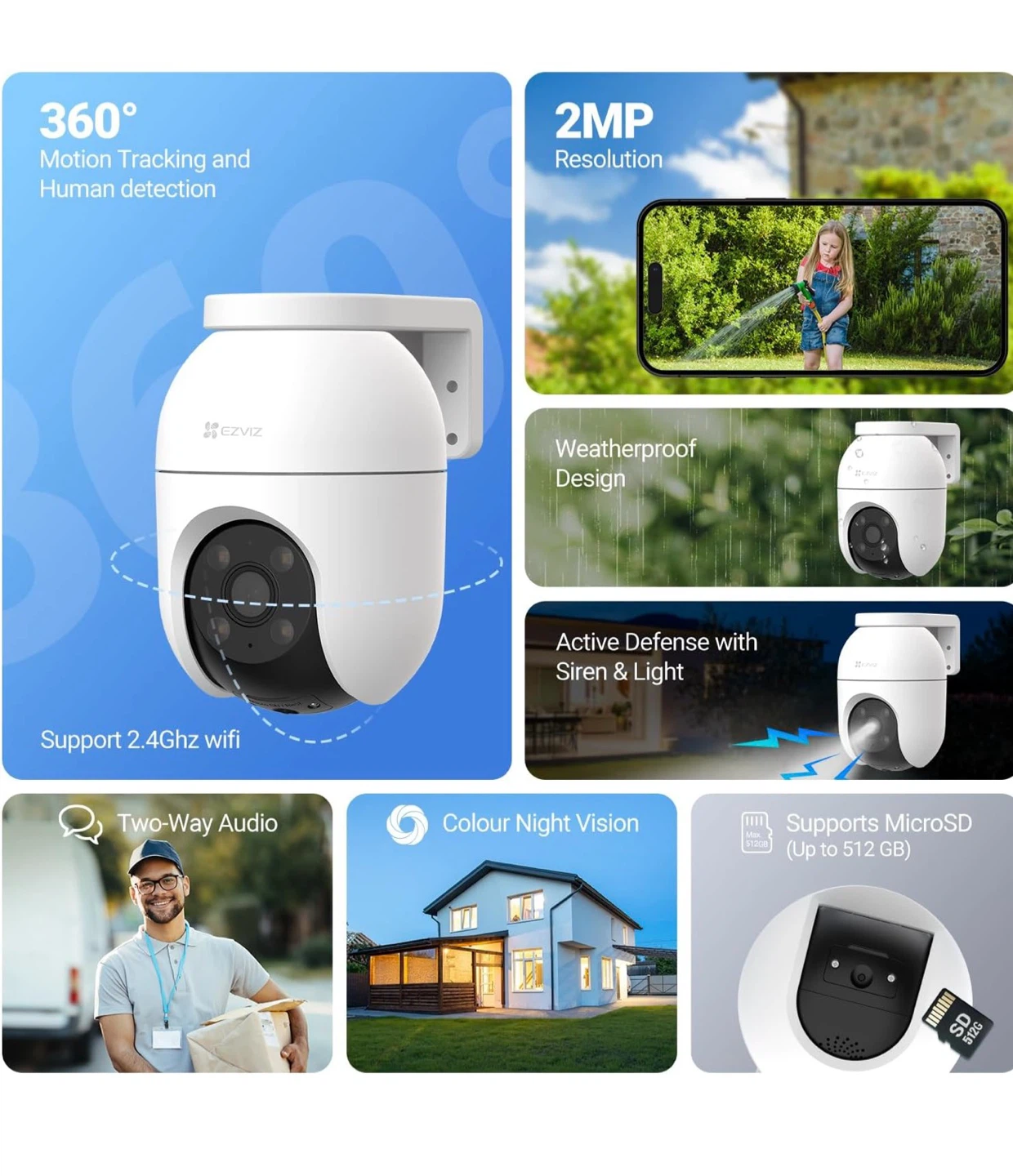 EZVIZ C8c Smart Home Camera - 2 Pack - photo 2