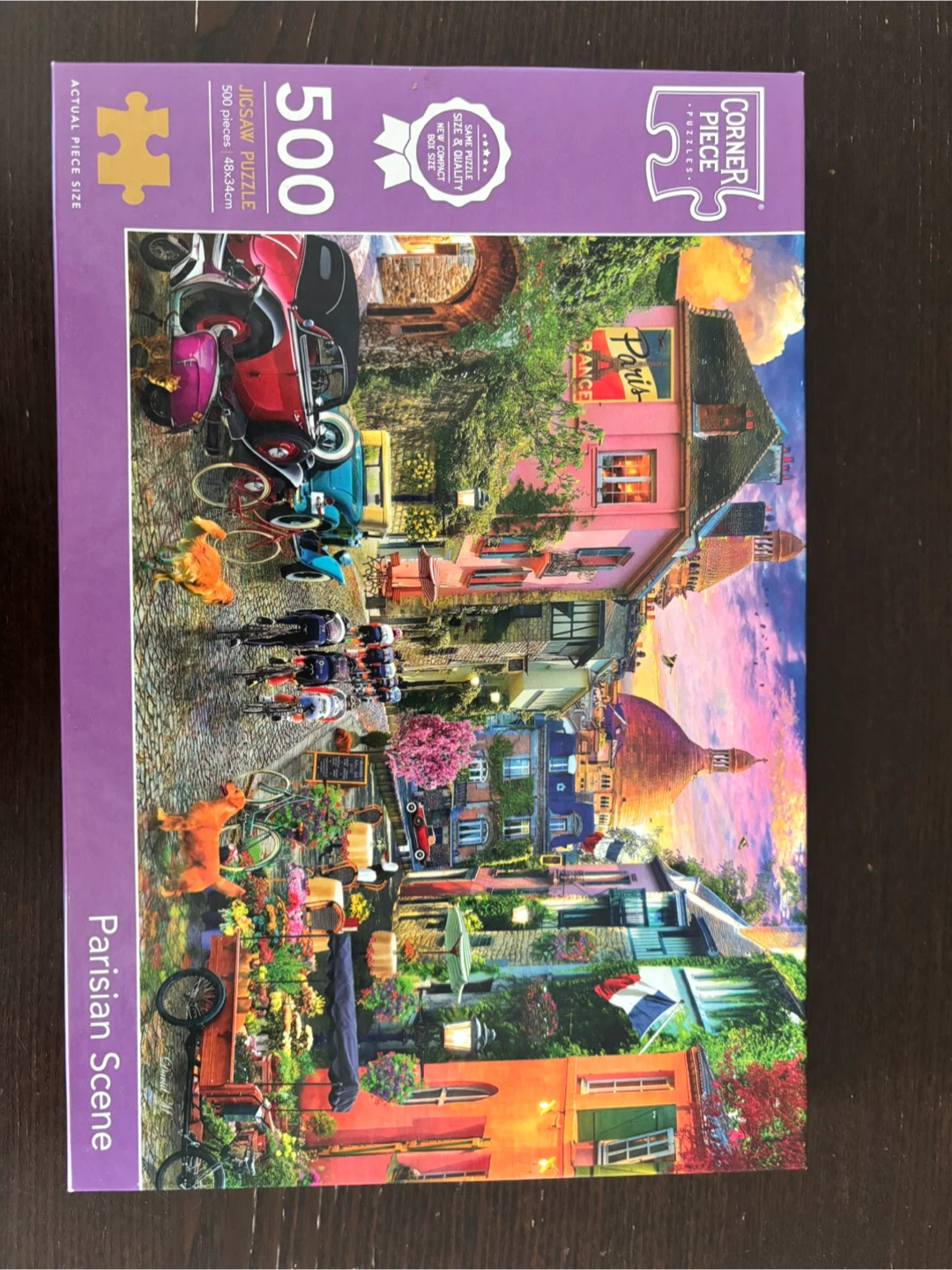 Corner Piece 500 Piece Parisian Scene Jigsaw Puzzle