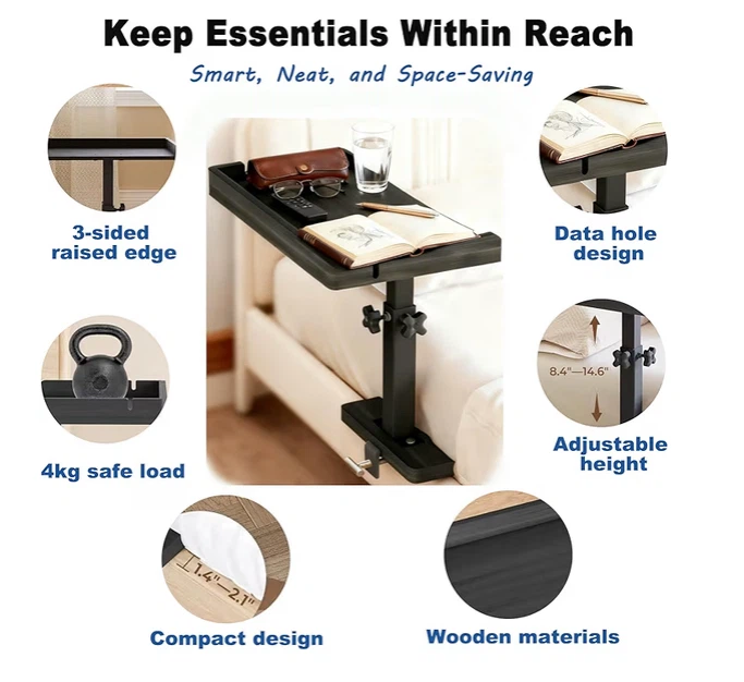 Adjustable Bedside Clamp Tray - photo 4