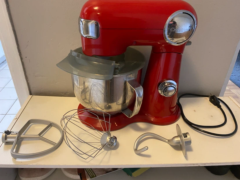 Cuisinart Red Stand Mixer with attachments