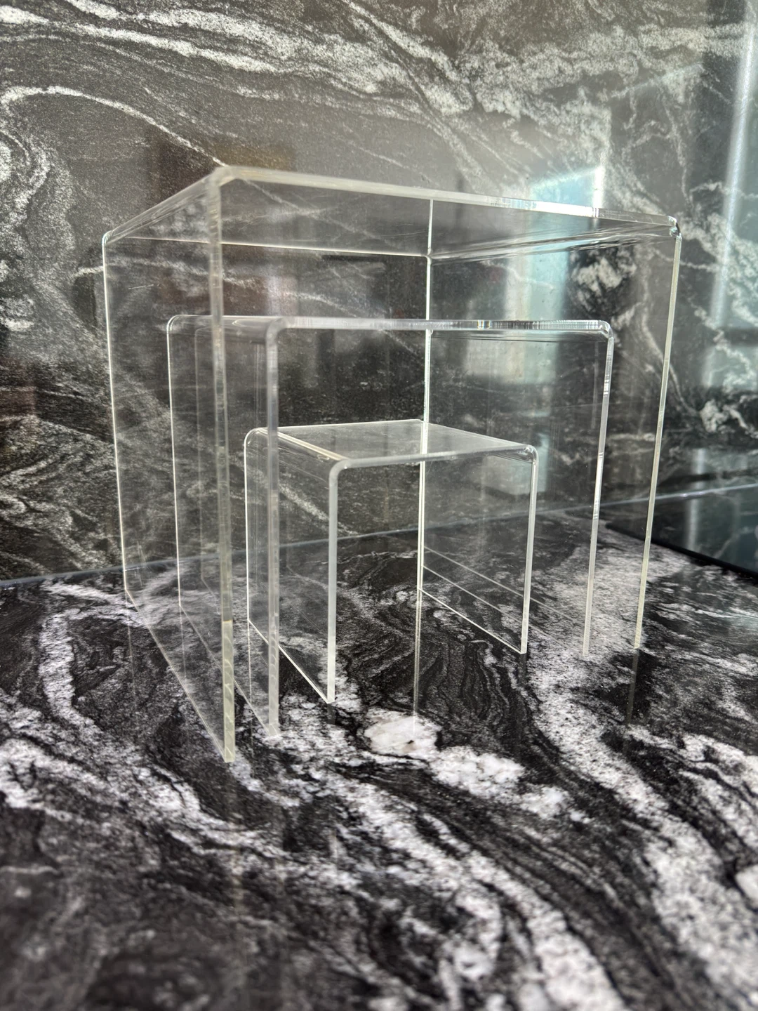 Set of 3 Clear Acrylic Display Risers