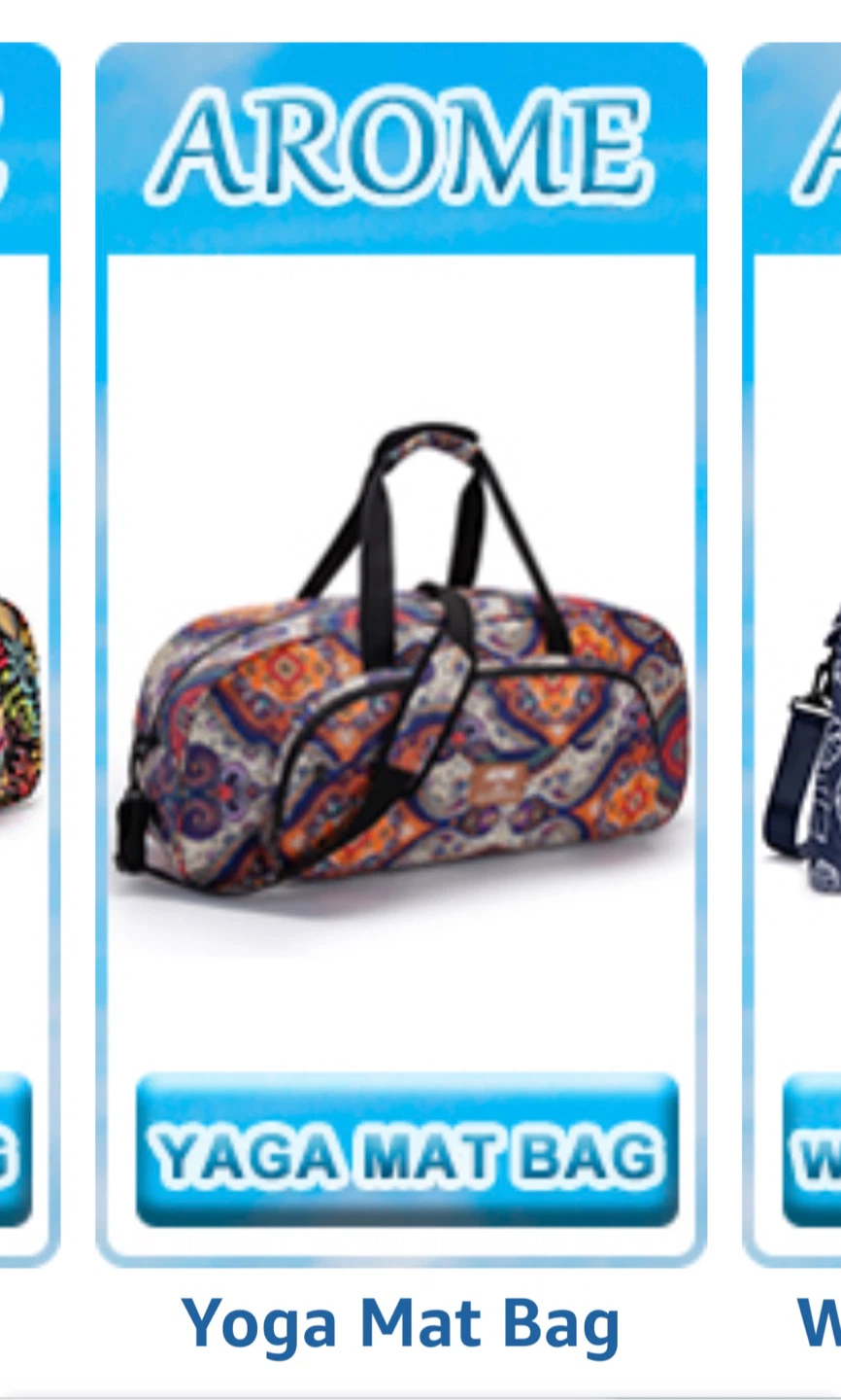 AROME Large Canvas Yoga Gym Duffle Bag