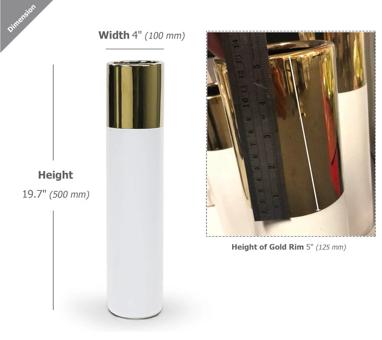 Set of 2 Helen + Hildegard Gold and White Vases - photo 3