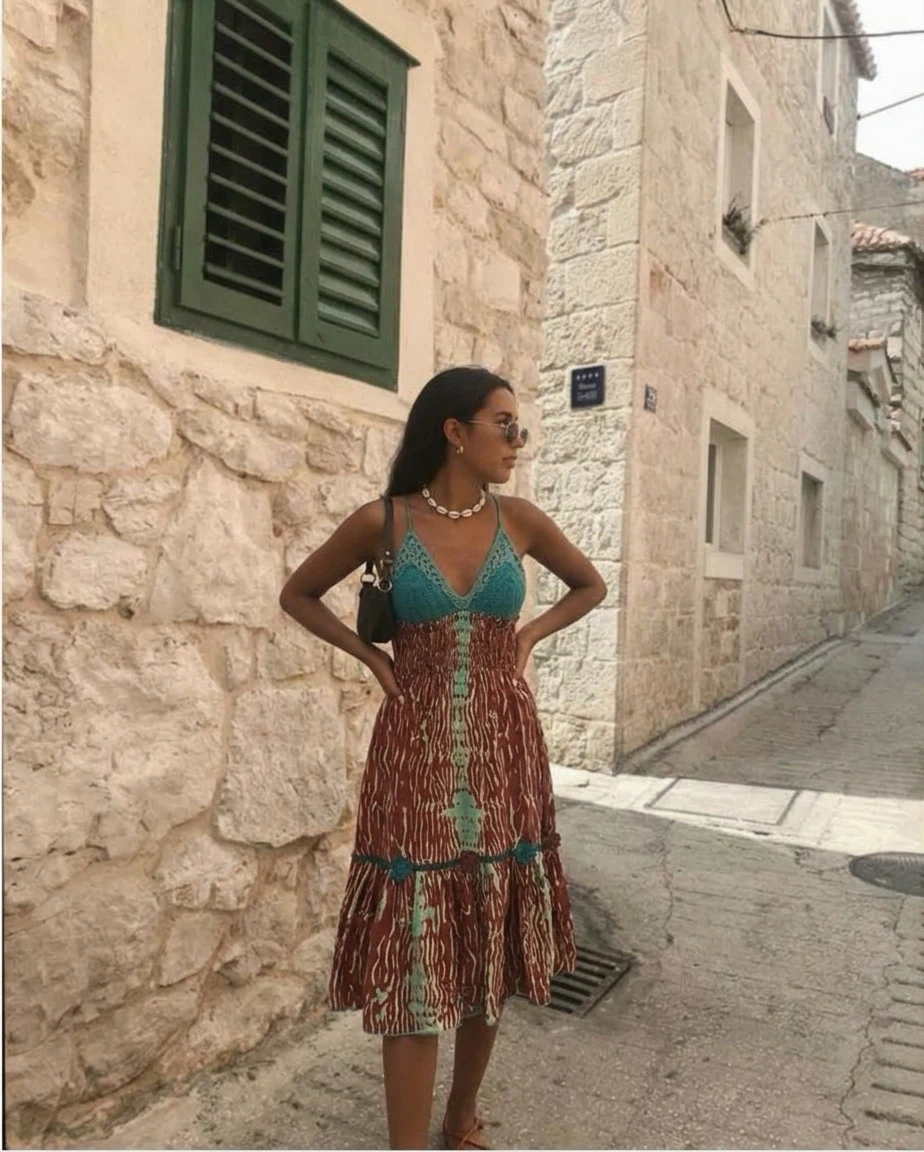Y2K Hale Bob 100% Silk Summer Dress Size S