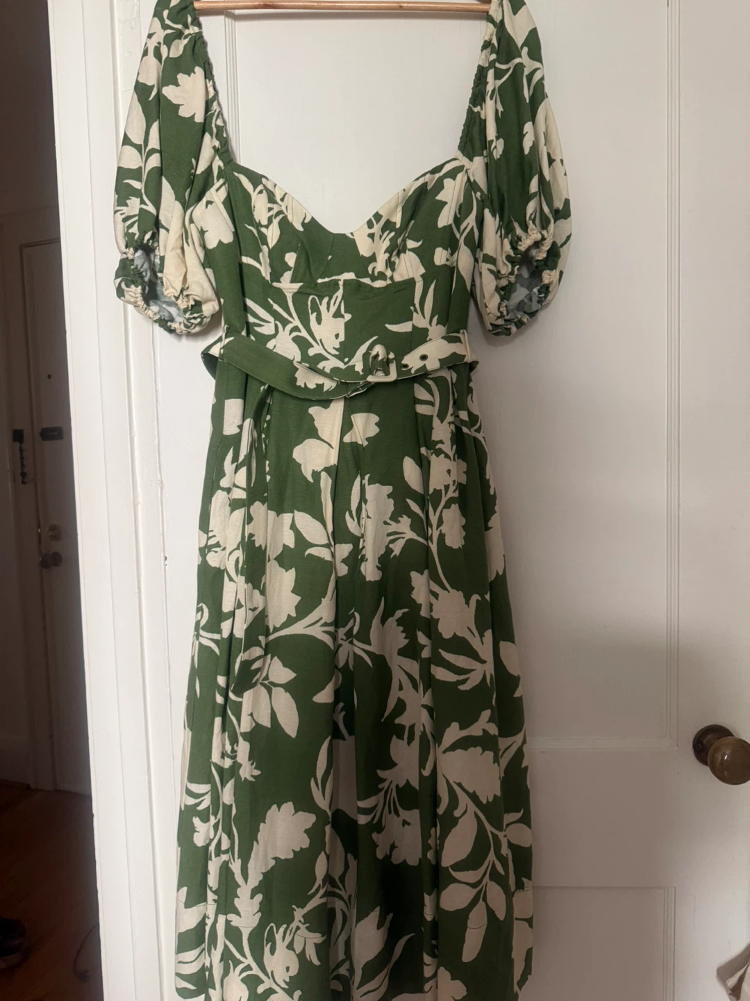 Shona Joy Green and Cream Floral Dress