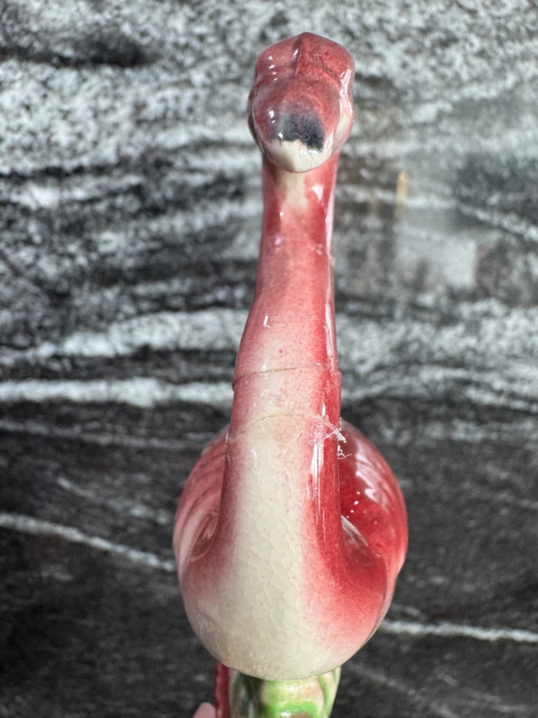 Set of 2 Mid-Century Vintage Ceramic Pink Flamingo Figurines - photo 5