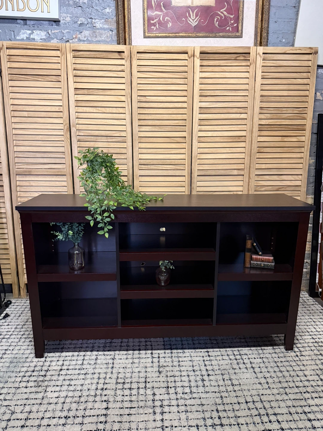 Dark Brown Wooden Console Table