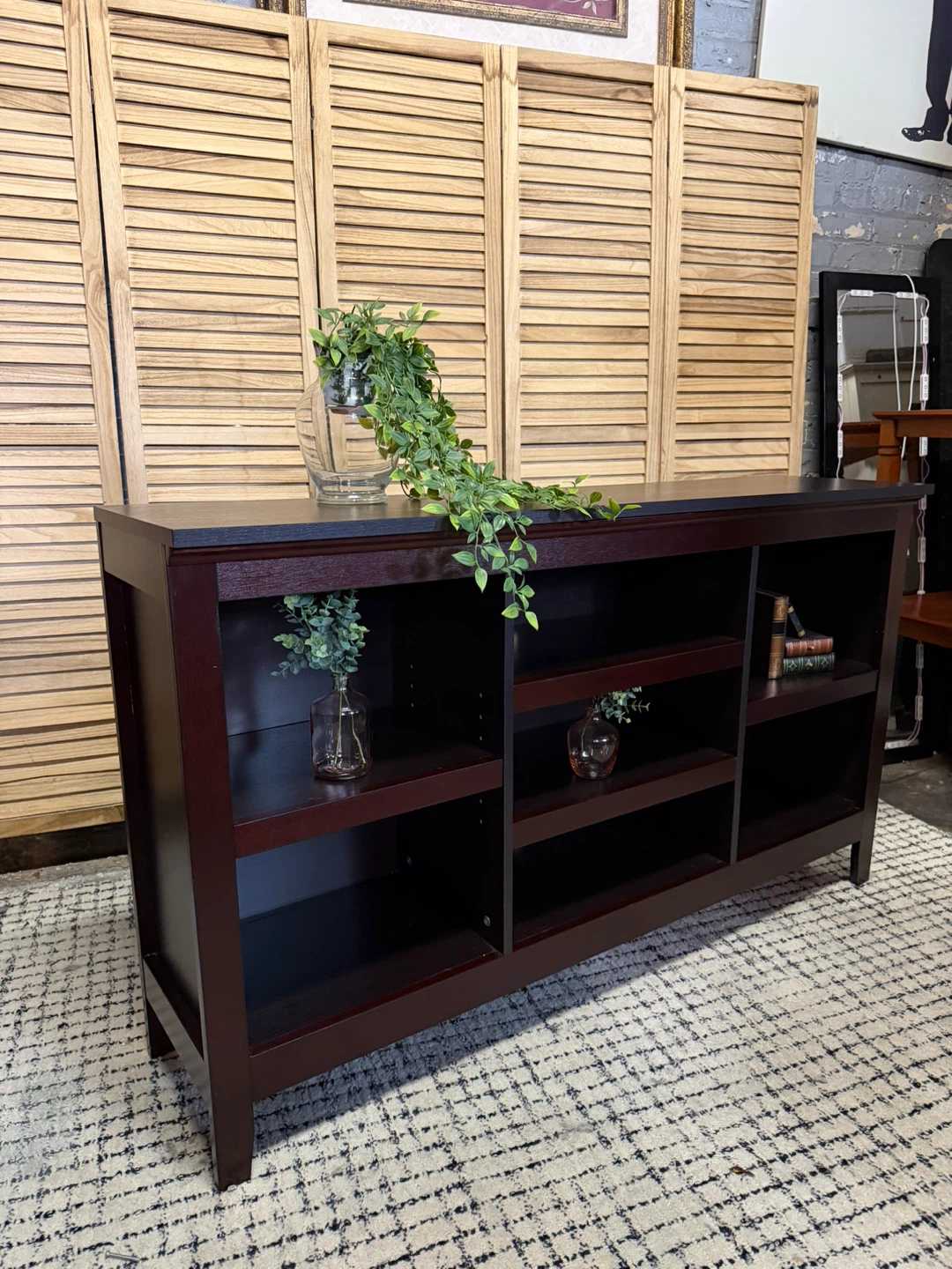 Dark Brown Wooden Console Table - photo 3