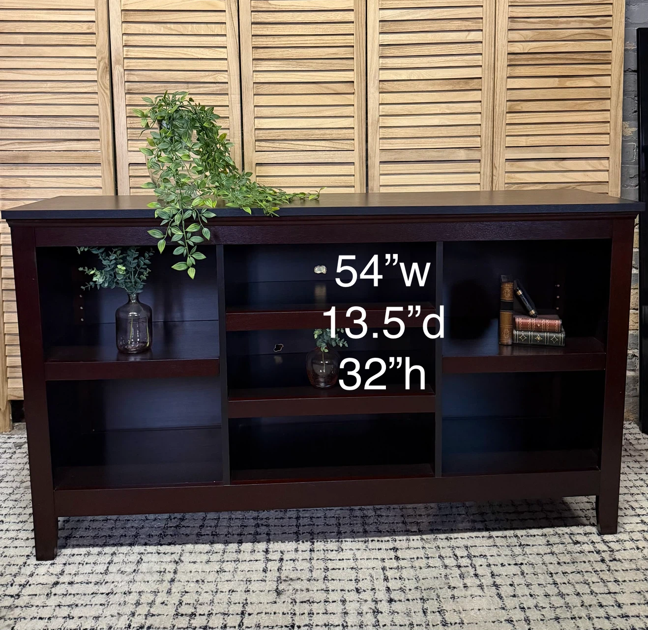 Dark Brown Wooden Console Table - photo 4