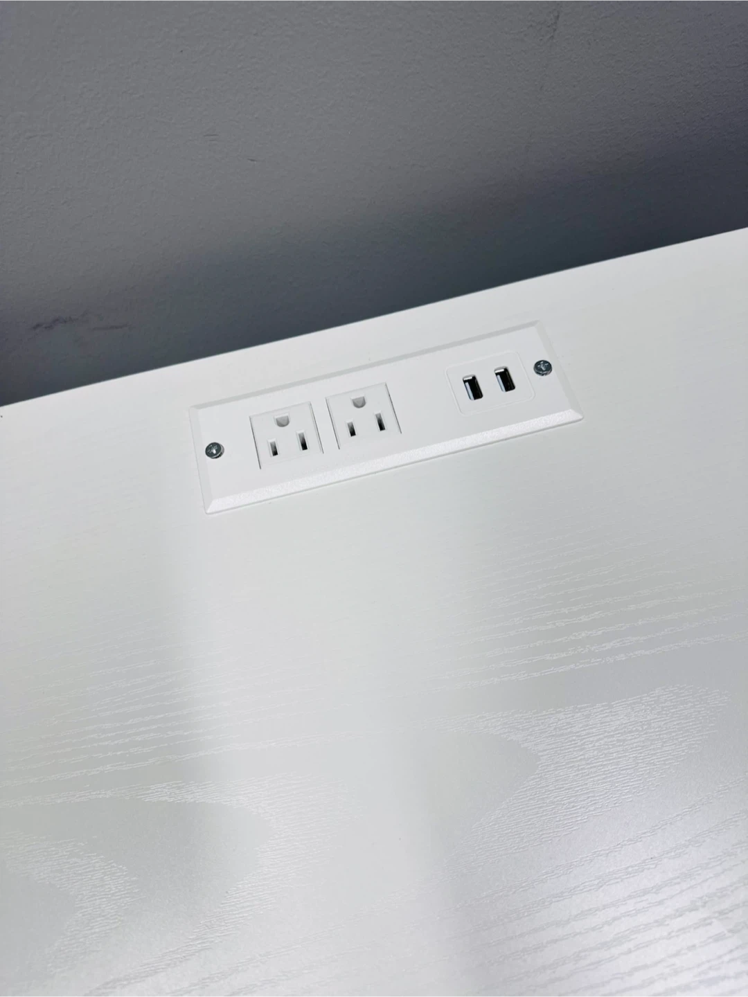 White Nightstand with Charging Station - photo 4
