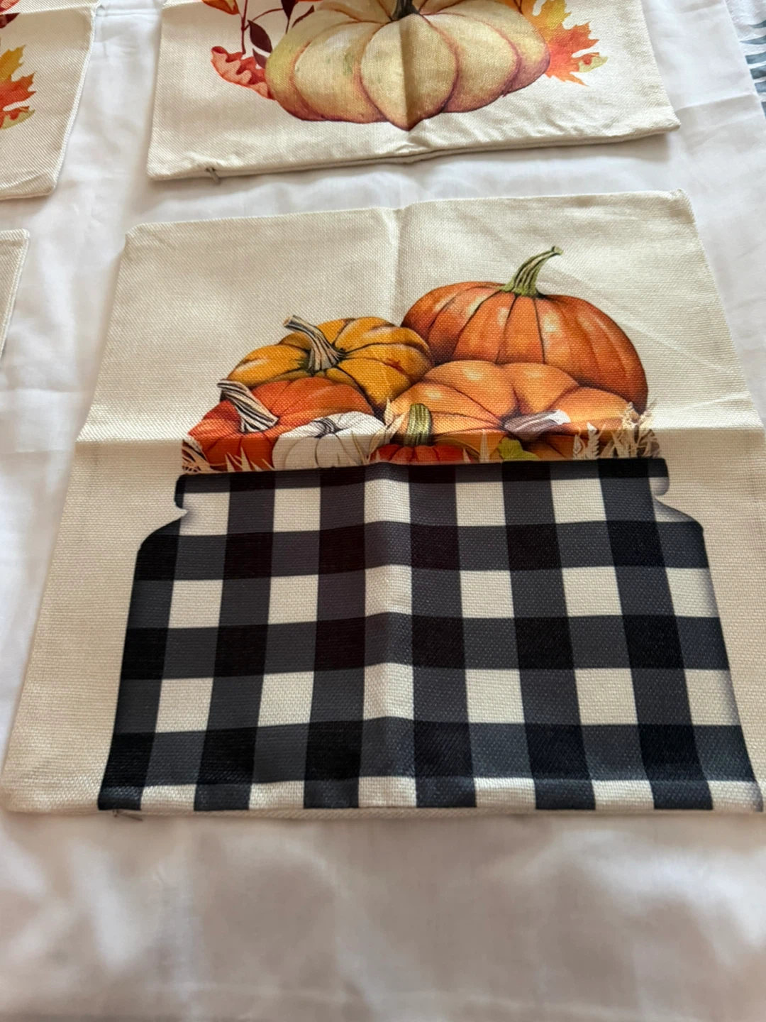 Set of 4 Fall Pumpkin Pillow Covers - photo 2