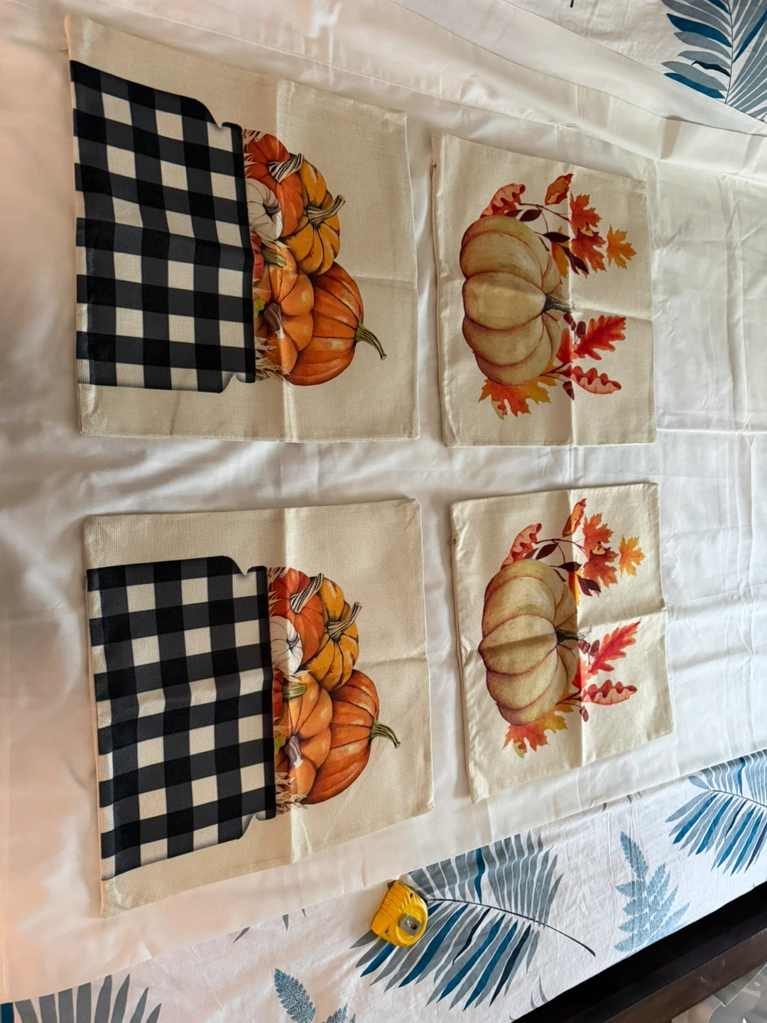 Set of 4 Fall Pumpkin Pillow Covers - photo 4
