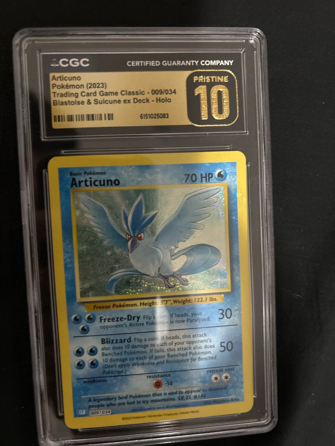 CGC 10 Pristine 2023 Articuno Holo Pokemon Card