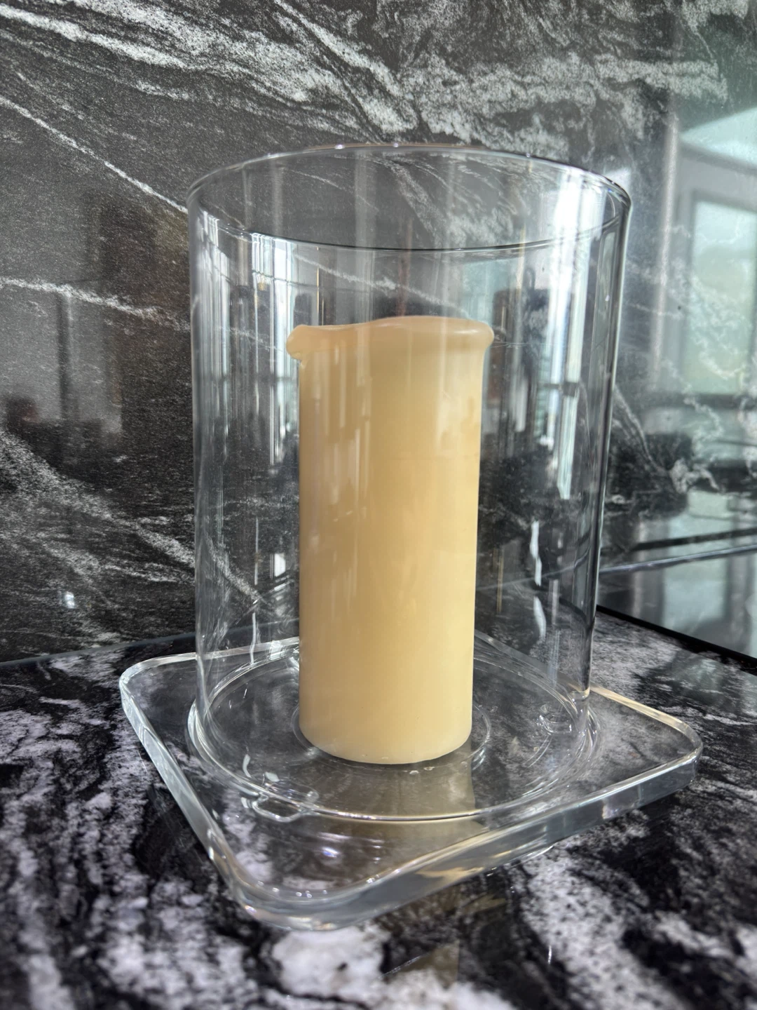 Glass Candle Hurricane Holder