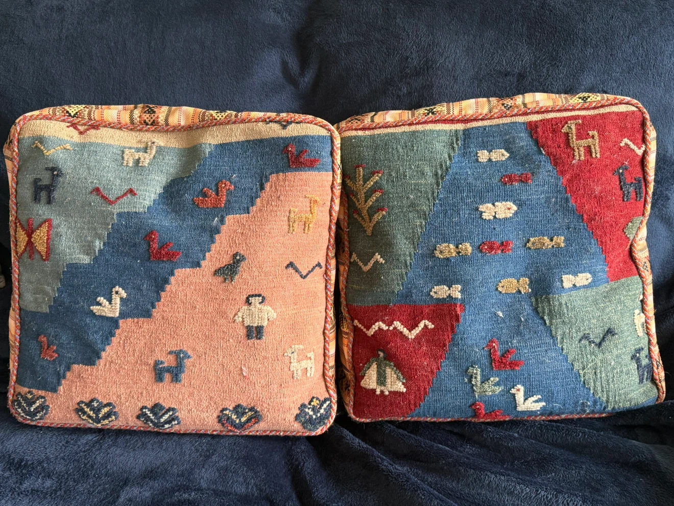 Set of Two Decorative Kilim Cushions