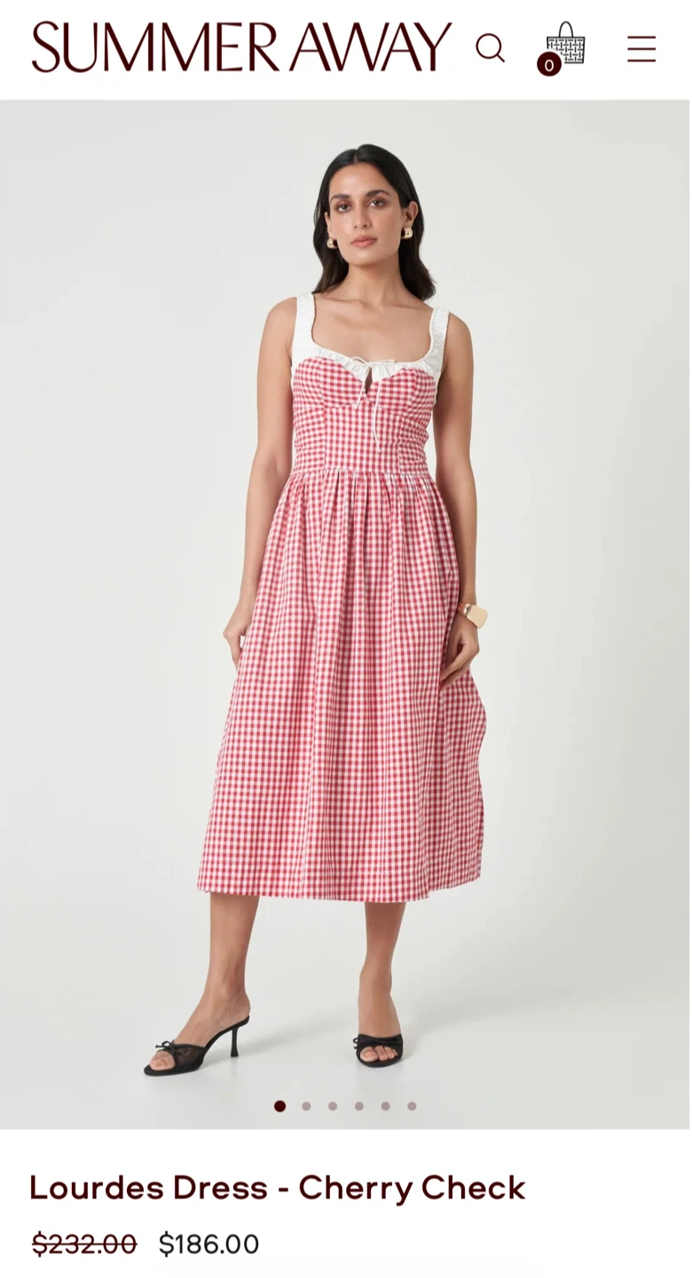 LIKE NEW Summer Away Gingham Dress Size XS
