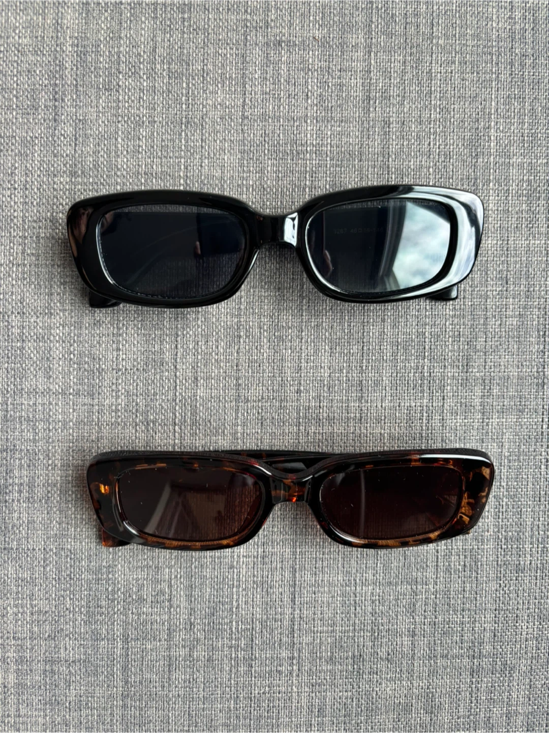 Two pairs of rectangular sunglasses