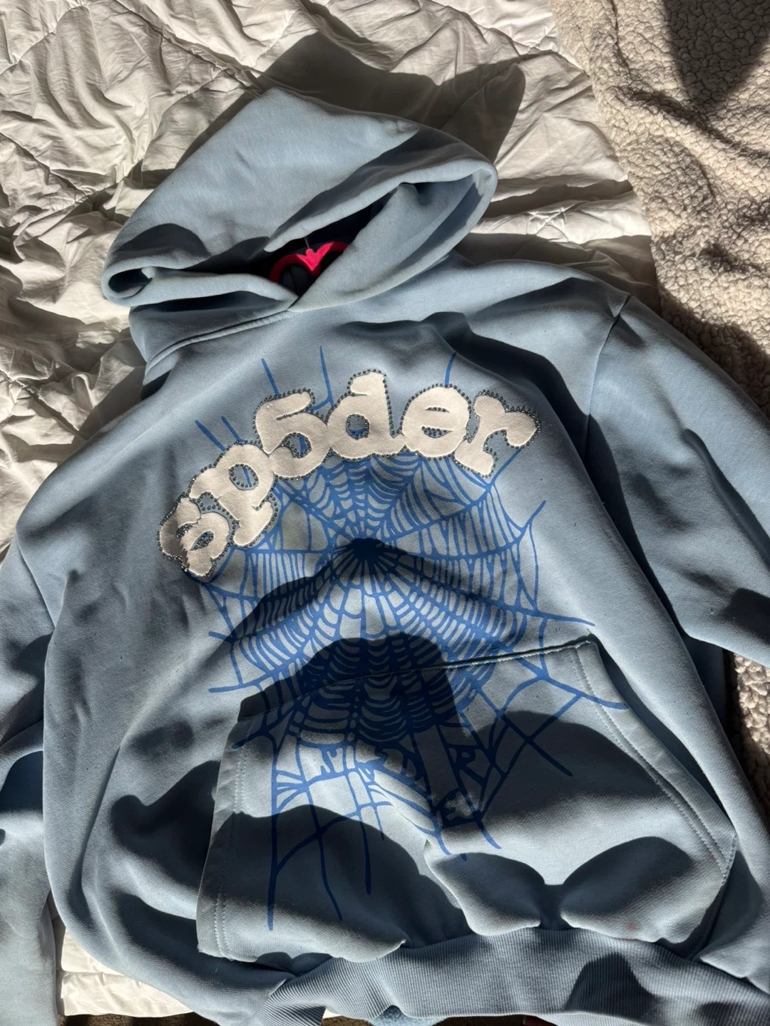 Sp5der Light Blue Hoodie