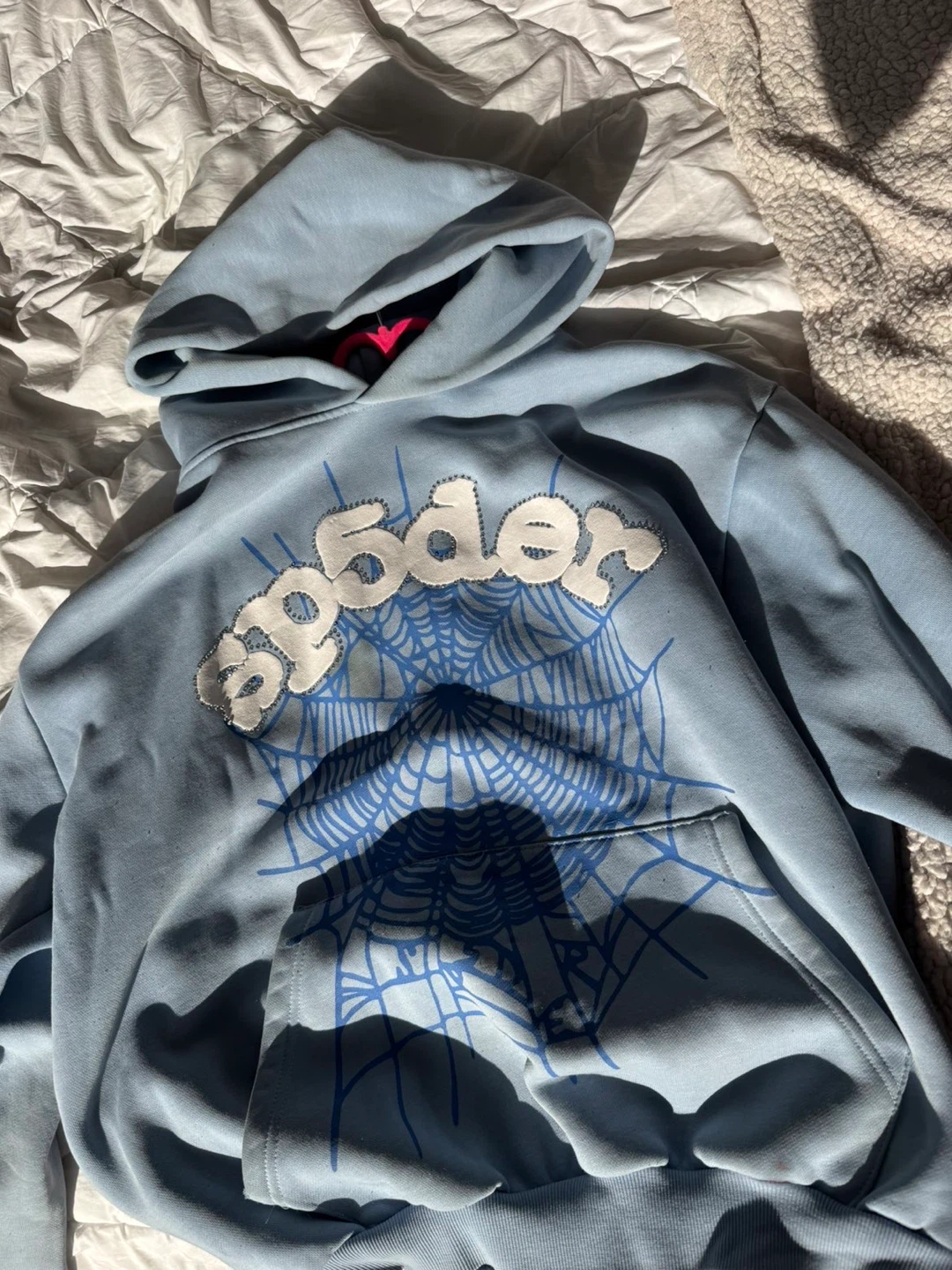 Sp5der Light Blue Hoodie - photo 3