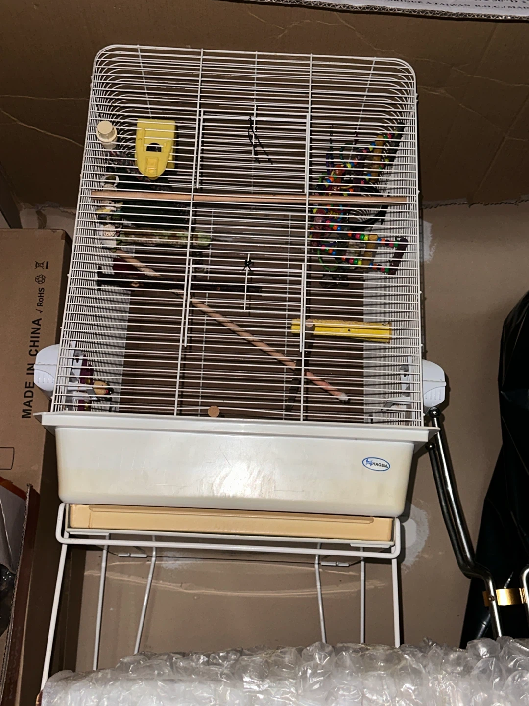 Hagen White Bird Cage with Stand