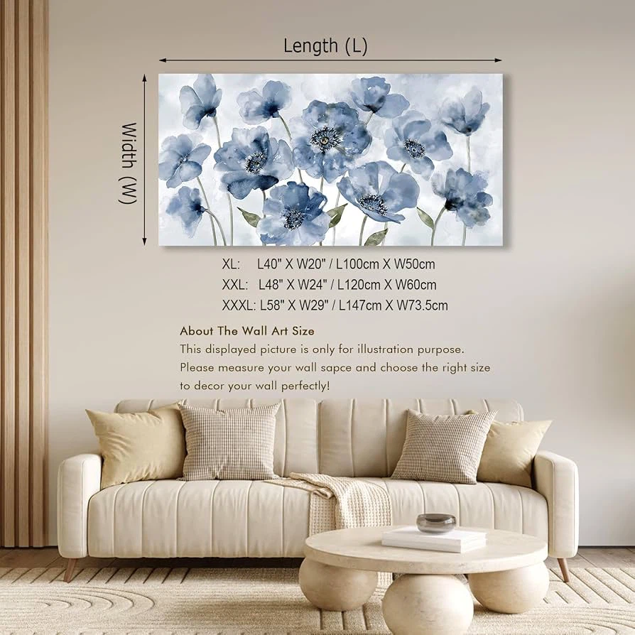 New Retro Floral Wall Art, Canvas Picture, 147 x 73.5 cm - photo 2