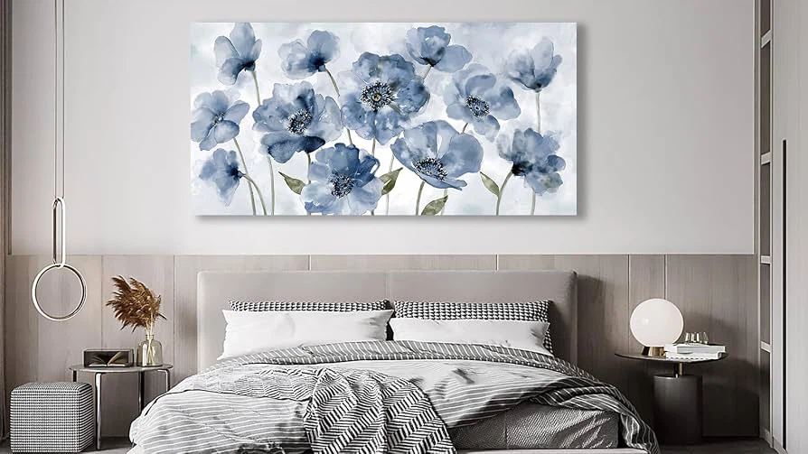 New Retro Floral Wall Art, Canvas Picture, 147 x 73.5 cm - photo 3