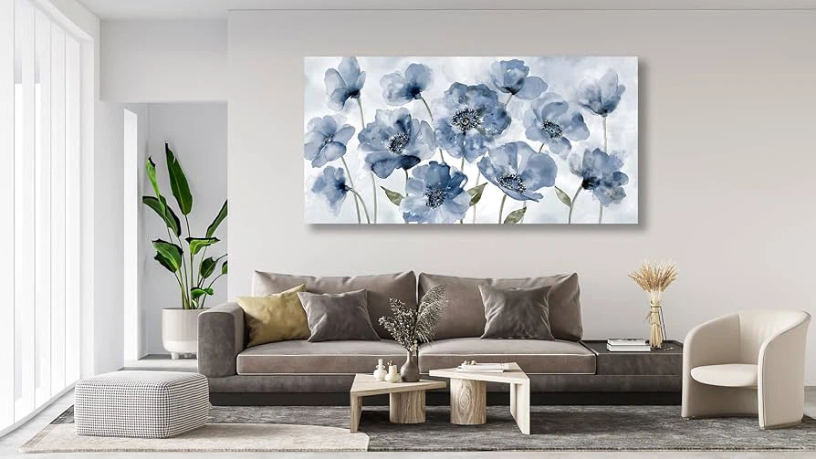New Retro Floral Wall Art, Canvas Picture, 147 x 73.5 cm - photo 4