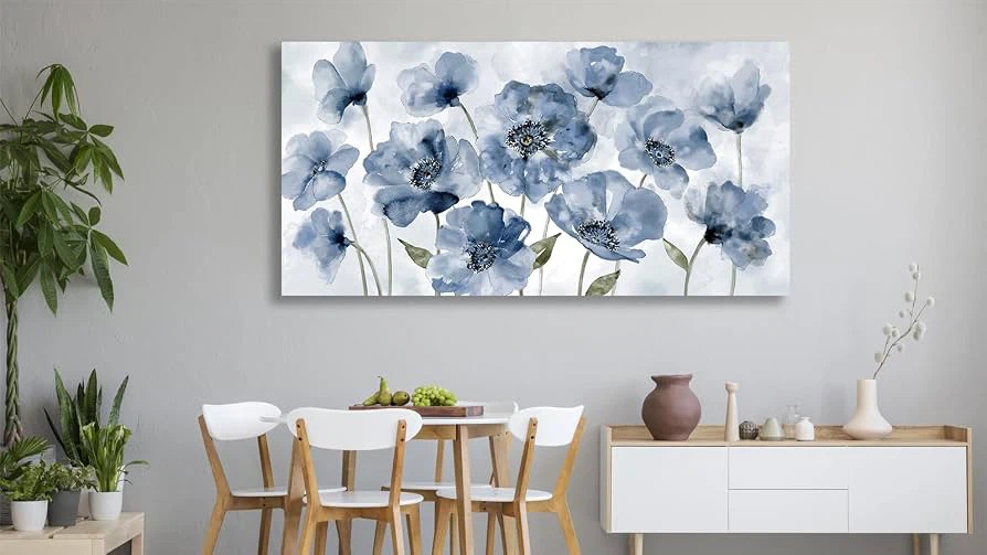 New Retro Floral Wall Art, Canvas Picture, 147 x 73.5 cm - photo 5