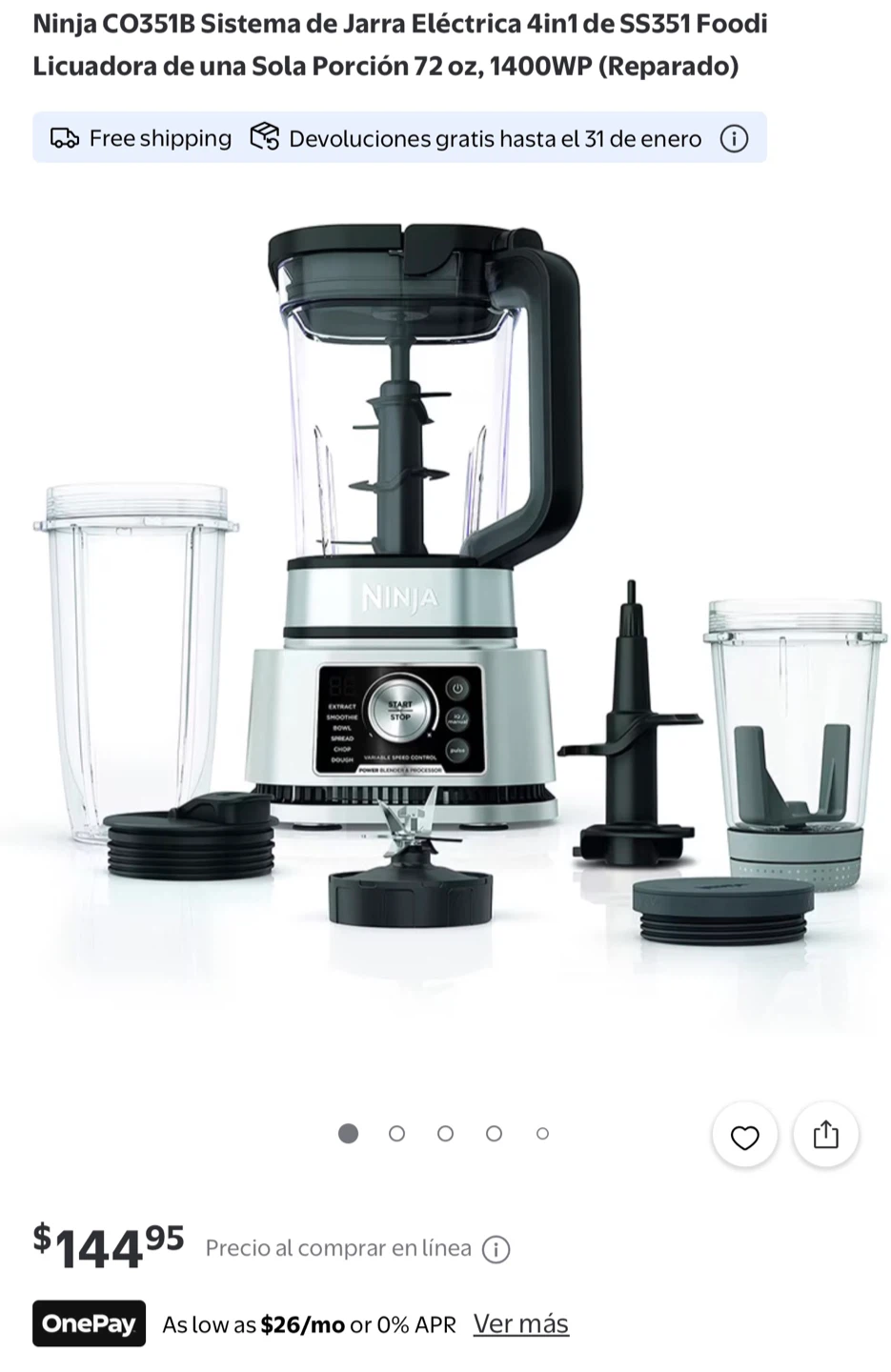 Ninja Foodi 4-in-1 Power Blender and Processor