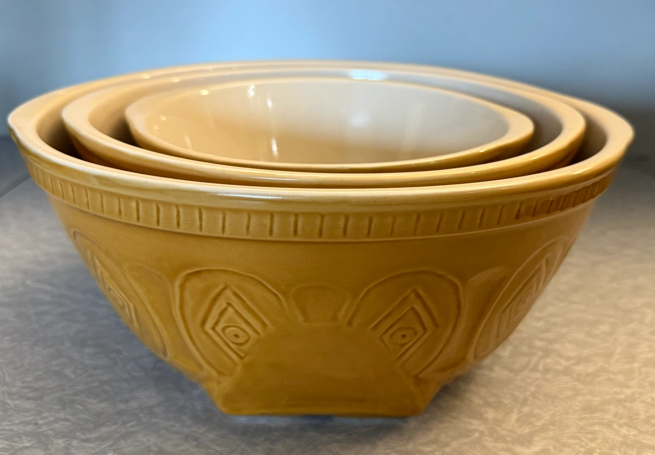 Paderno Grip Style Stoneware Bowl Set of 3