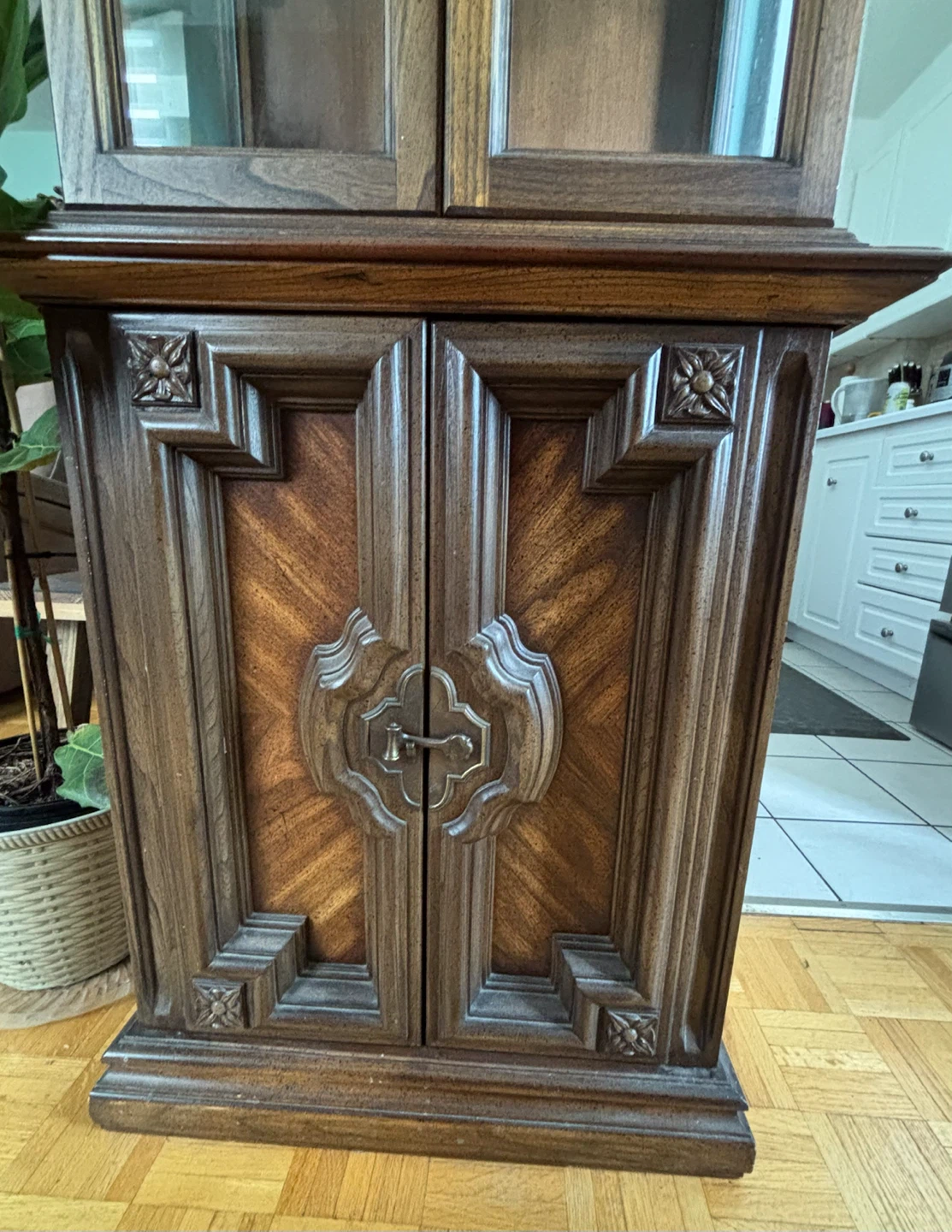 Traditional Wood Display Cabinet with Lighting - photo 5