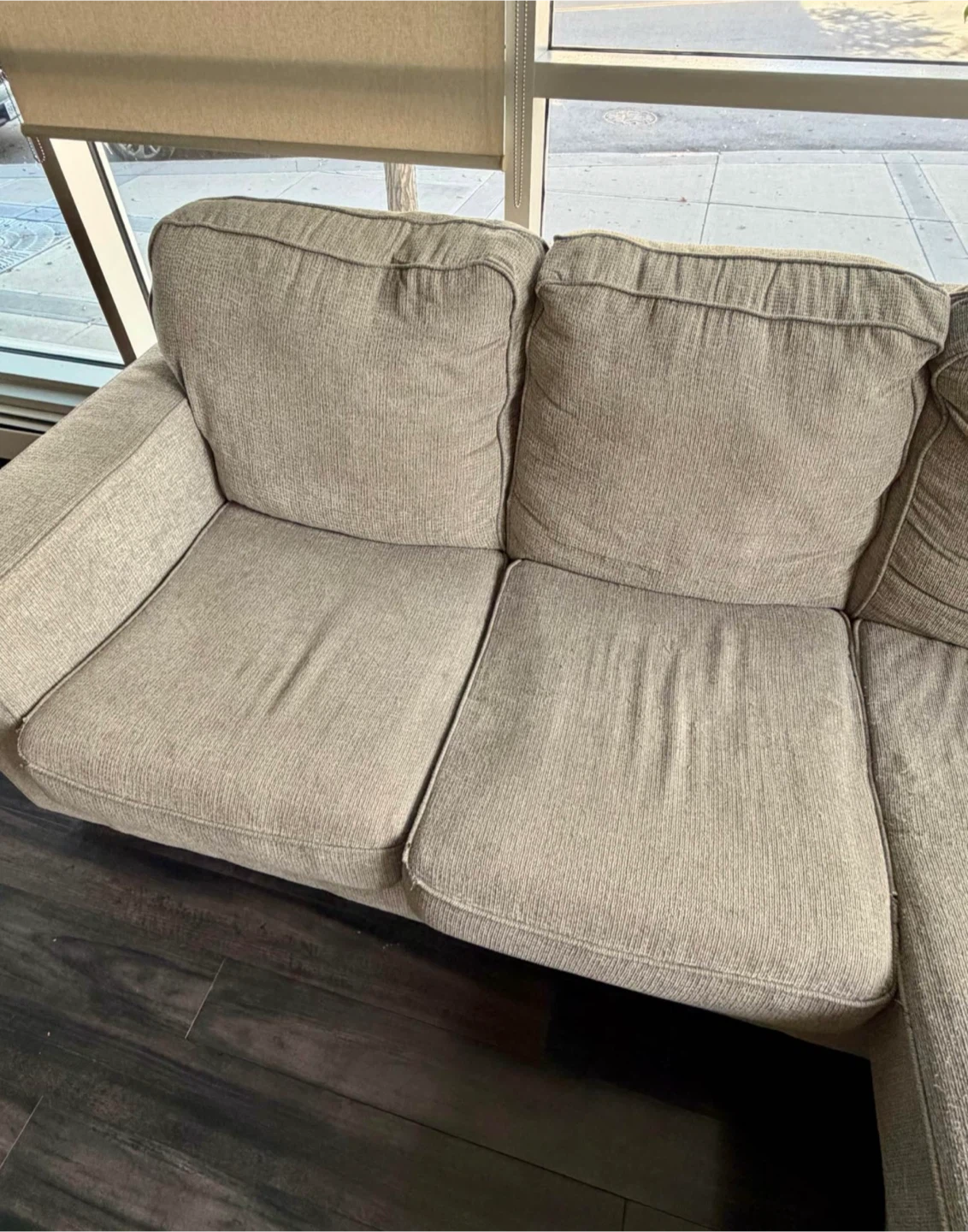 Reversible Light Grey Sectional Sofa with Chaise - photo 4